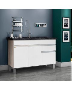Balcão Gabinete Aquarius para Cozinha sem Tampo 2 Portas e 2 Gavetas 1,14 Opak/Branco