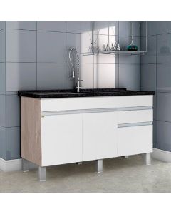 Balcão Gabinete Aquarius para Cozinha sem Tampo 2 Portas e 2 Gavetas 1,44 Opak/Branco