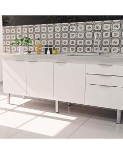 Balcão Gabinete Fit para Cozinha sem Tampo 4 Portas e 2 Gavetas 1,74 Branco