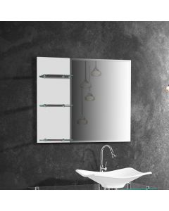 Armario para Banheiro Espelheira City Detalhe em Vidro 67,5cm Branco