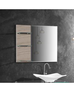 Armario para Banheiro Espelheira City Detalhe em Vidro 67,5cm Branco Maple