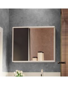 Armario para Banheiro Espelheira Unik Detalhe em Mdf 77,6cm Maple Preto