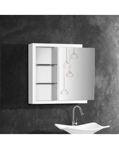 Armario para Banheiro Espelheira Luna Compartimento Interno 59,8cm Branco