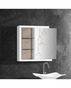 Armario para Banheiro Espelheira Luna Compartimento Interno 59,8cm Branco Maple