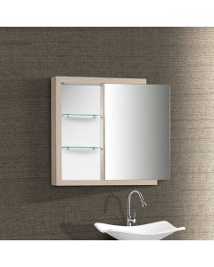 Armario para Banheiro Espelheira Luna Compartimento Interno 59,8cm Maple Branco