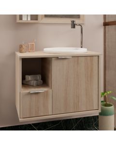 Gabinete Toucador para Banheiro Desigual Cuba Inclusa 77,6cm Maple