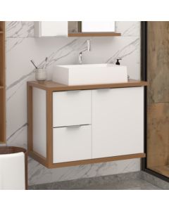 Gabinete Toucador para Banheiro Florença 66,6cm com Cuba Branco