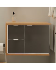 Gabinete Toucador para Banheiro Florença 66,6cm sem Cuba Branco/grafite