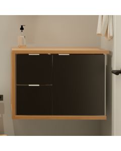 Gabinete Toucador para Banheiro Florença 66,6cm sem Cuba Branco/preto