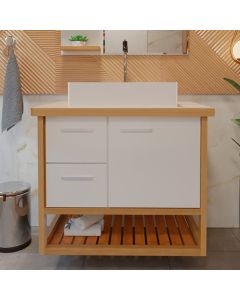 Gabinete Toucador para Banheiro Pretty 69,5cm com Cuba Branco