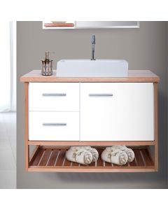 Gabinete Toucador para Banheiro Pretty 84cm com Cuba Branco