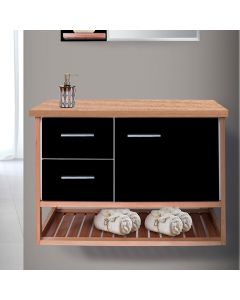 Gabinete Toucador para Banheiro Pretty 84cm sem Cuba Branco/preto