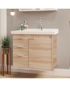 Gabinete Toucador para Banheiro Unik com Cuba 65cm Maple