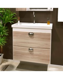 Gabinete Toucador para Banheiro Veneza com Cuba 58cm Branco/maple