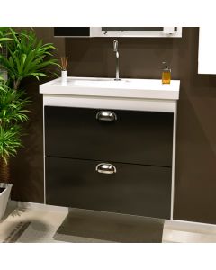 Gabinete Toucador para Banheiro Veneza com Cuba 58cm Branco/preto